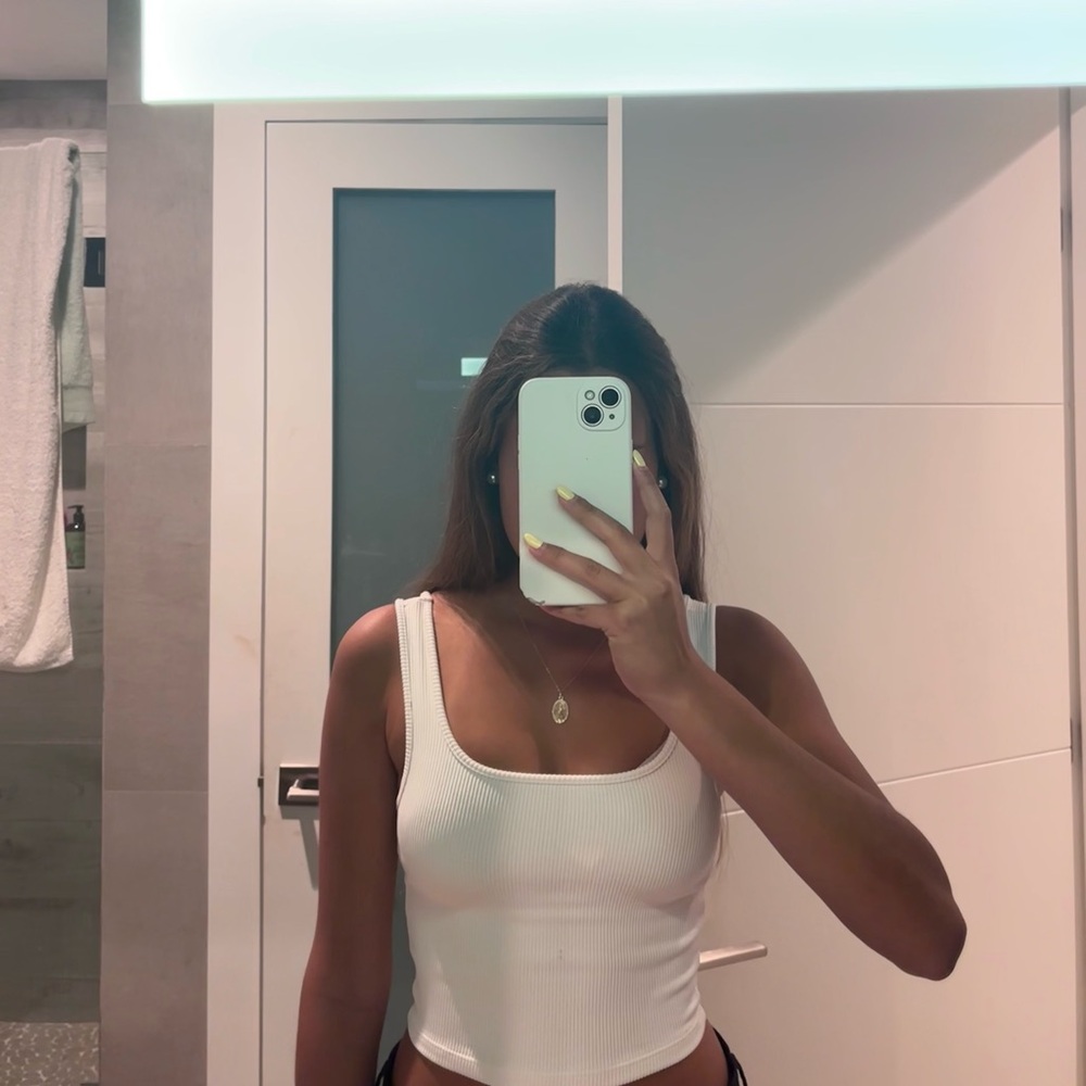 Wild Fable White Ribbed Tank Top